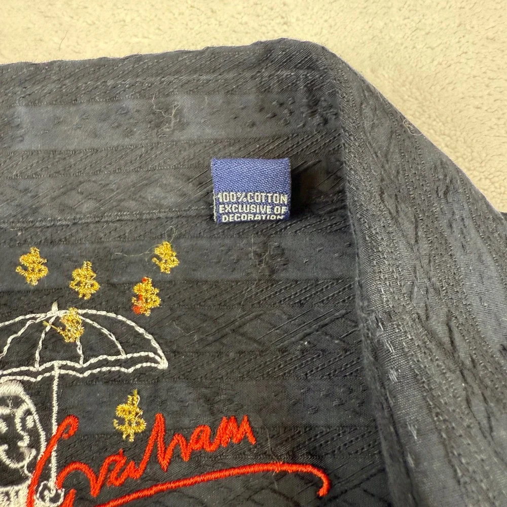 Robert Graham 2XL Black Striped Textured Long Sleeve‎ Button Down Shirt